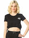 Κοντομάνικο Crop Top Μαύρο