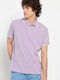 Funky Buddha FBM007-02011 Bluza Bărbătească cu Mânecă Scurtă Polo Violet FBM007-020-11-LT-LAVENDER-MEL