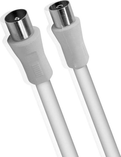 Lineme Cablu Antenă Coaxial de sex masculin - Coaxial de sex feminin Alb 10m (12-05027-1)