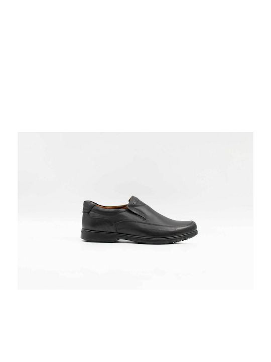 MEN'S MOCCASINS MADE OF GENUINE LEATHER IN OVERSIZED, CODE: 100-BLACK