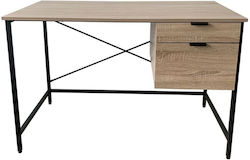 Wooden Sas Home Office Desk with Metal Legs Black / Sonoma L120xW60xH75cm