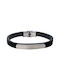 Men's Leather Bracelet Season 25236 Silver