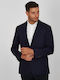 Super 110's modern fit Kaiserhoff Dark Blue WOOL SOLID COLOR EVENING, ALL DAY, BUSINESS, BLAZER