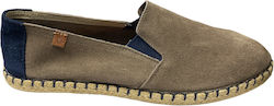 ACE MEN'S LEATHER ESPADRILLE GREY/BLUE