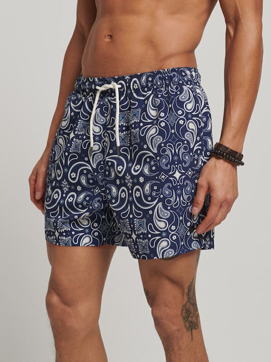 Men's Swimwear Shorts Blue with Patterns
