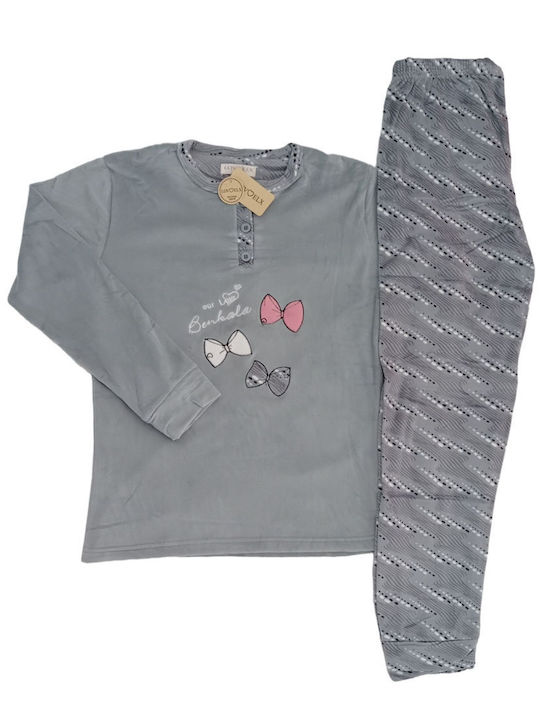 Pijamale de catifea pentru femei Lovelx Grey F-5234