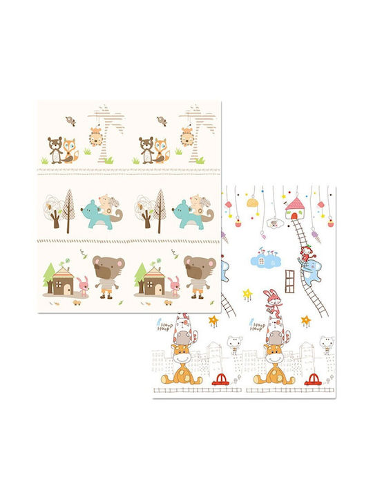 Spil Children's Foldable Activity Mat Double-sided Happy Forest-City with Animals 157x176cm