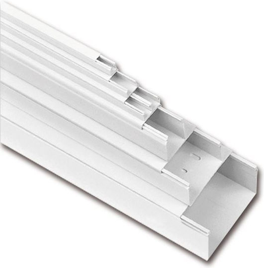 Viokar Kabelkanal mit gelochtem Ständer aus Kunststoff 100x40mm Weiß Set 2Stück
