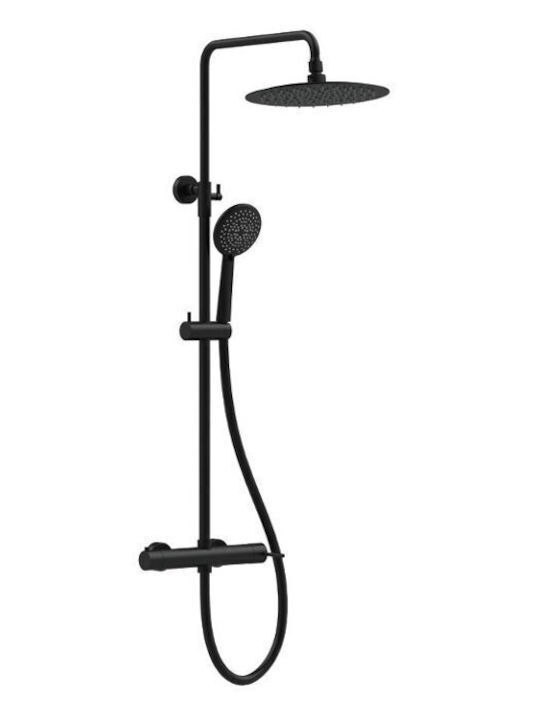 Orabella Imperial Shower Column with Mixer Black
