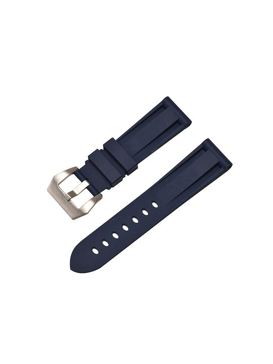 Silicone strap blue, 24mm.