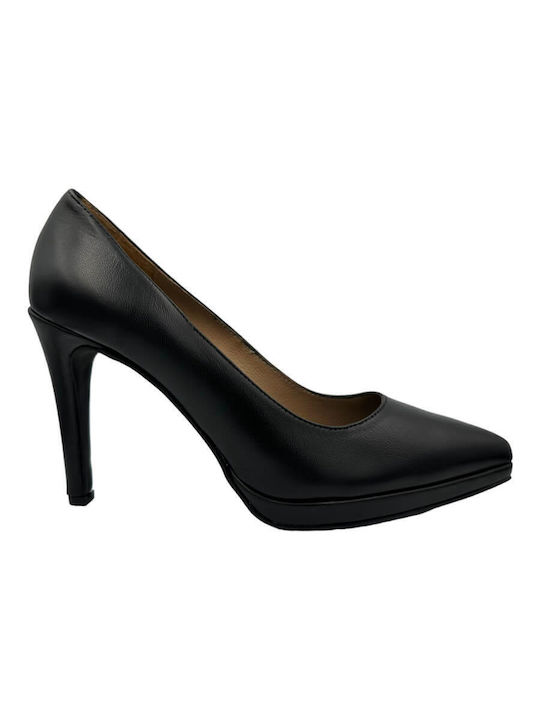 Bacali Collection Women's leather pumps 72-1972 BLACK