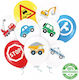 Vehicles Latex Balloons Biodegradable, 9 pcs.