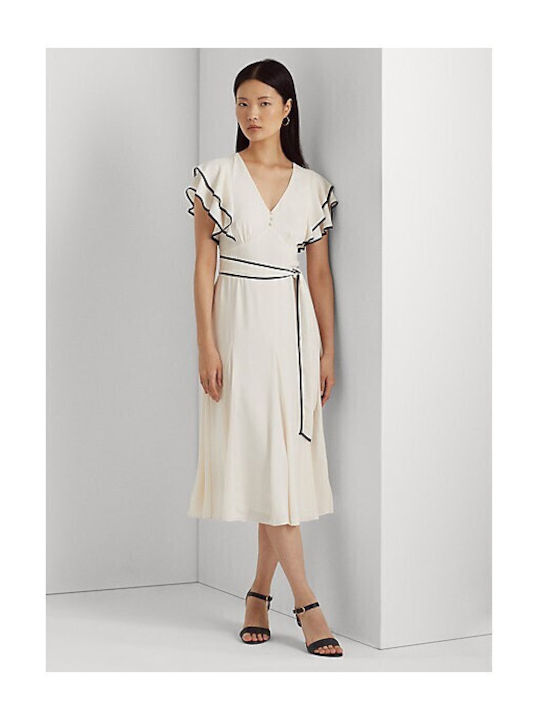 Ralph Lauren Καλοκαιρινό Midi Φόρεμα Μπεζ