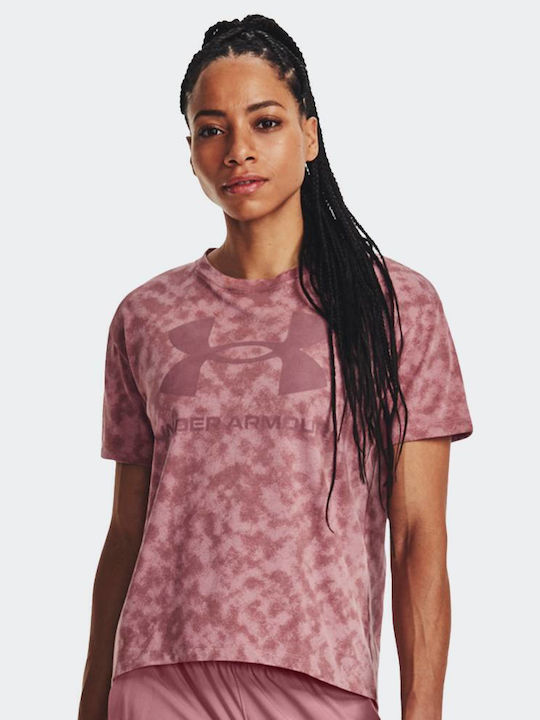Under Armour Γυναικείο Αθλητικό T-shirt Ροζ