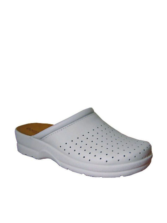 Leather Clogs White