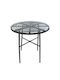 Appius Sitting Room Outdoor Free Standing Table with Glass Surface and Metal Frame Black 70x70x74cm