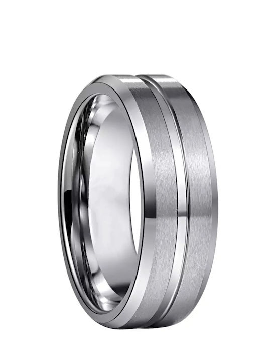 Steel male ring under allergic colour silver