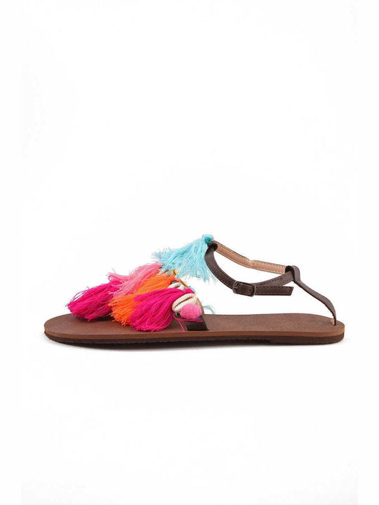 TOSCANA SANDALS WITH COLORED TASSELS