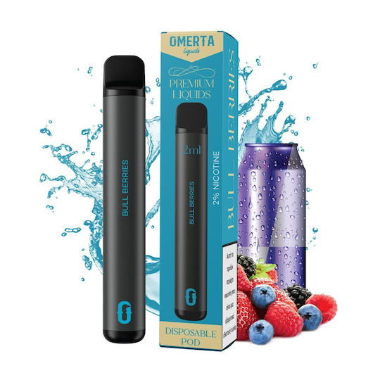 Omerta Gen 2 Einweg-E-Zigarette 800 Einatmungen Bull Berries 2ml 20mg Schwarz