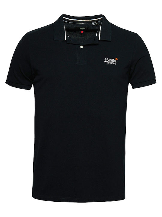 Superdry Ανδρικό T-shirt Polo Μαύρο