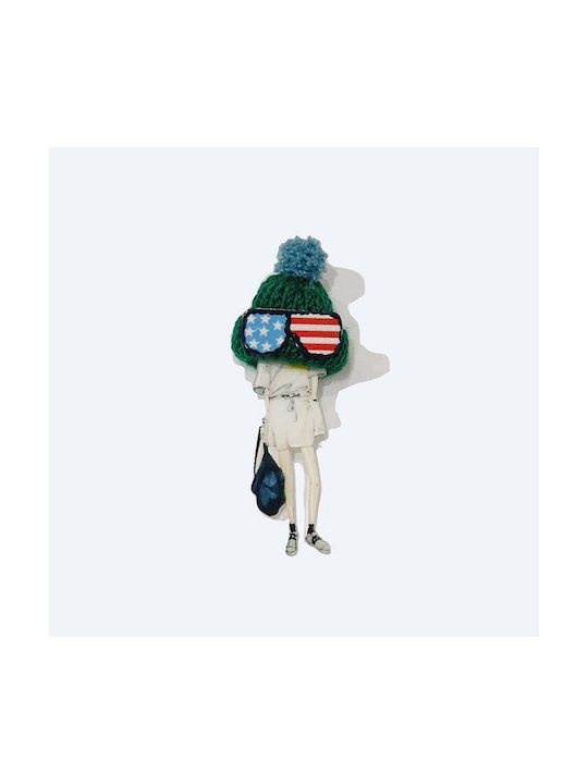 Brooch Figure "American Casual" made of Plexiglass