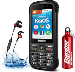 Energizer Hardcase H280s & Sport Bluetooth Handsfree & Metal Water Bottle Dual SIM (4GB) Durabil Mobil cu Buton Negru