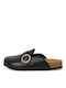 Tamaris Flat Leather Mules Black