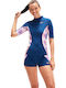 Speedo Printed UPF 40 Women Long Sleeve Sun Protection Shirt Blue
