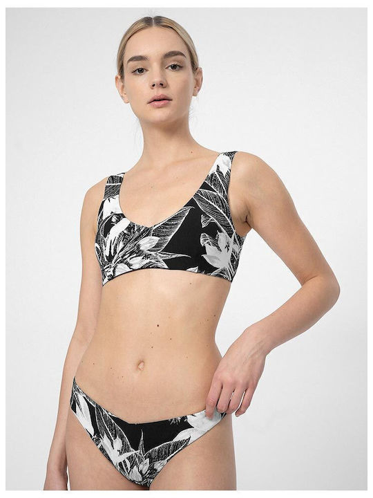Bikini Sutien sport Floral Negru