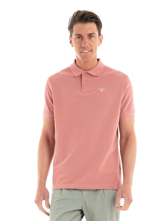 Barbour Ανδρικό T-shirt Polo Ροζ