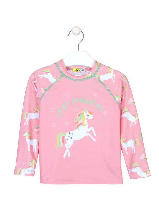 Losan Costum De Baie Pentru Copii Rashguard Roz