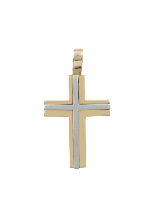 Baptismal cross SAVVIDIS in gold and 14K white gold