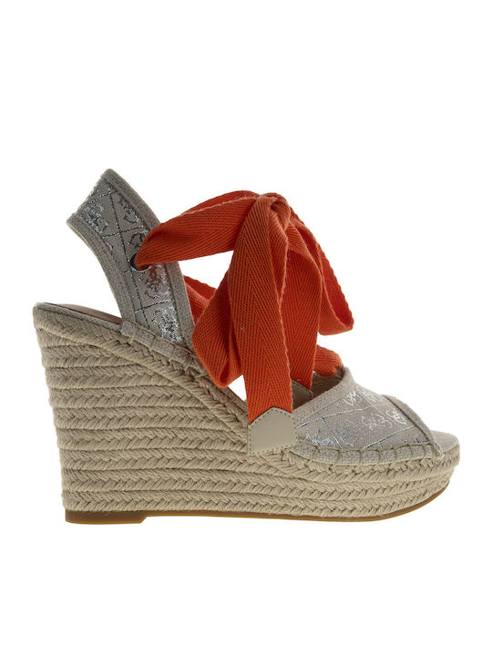 FL6ΗLΟFΑL04 Damenplattformen im Espadrilles-Stil Beige