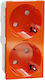 Schneider Electric Double Power Safety Socket Orange
