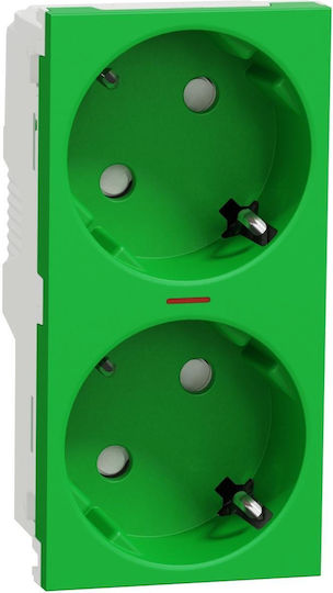 Schneider Electric Double Power Safety Socket Green