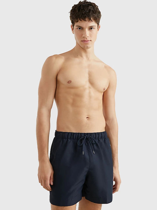 Medium Drawstring Logo Men's Swimwear Shorts Navy Blue