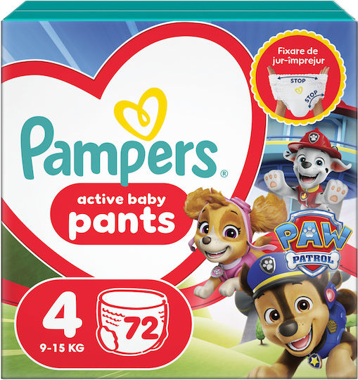 Pampers Πάνες Βρακάκι Paw Patrol No. 4 για 9-15kg 72τμχ