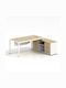 Corner Desk Thesis Wooden White / Natural 160x160x75cm