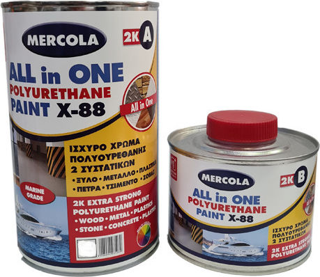 Mercola All One Paint X-88 Πολυουρεθανικό χρώμα RAL 7040 1lt 3036