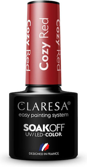 Claresa Soak Off Uv Led Color Ημιμόνιμο Βερνίκι Νυχιών Cozy Red 5ml