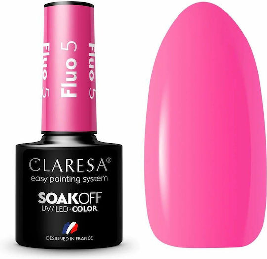 Claresa Fluo Ημιμόνιμο Βερνίκι Νυχιών Fluo 5 5ml