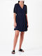 Vero Moda Summer Mini Dress Wrap Navy Blue