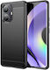 Hurtel Carbon Umschlag Rückseite Silikon Schwarz (Realme 10 Pro)