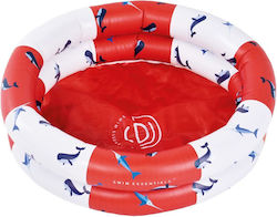 Swim Essentials Red-White Whale Kids Swimming Pool PVC Inflatable 60x60cm