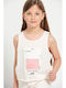 Kids' Crop Top Sleeveless Beige