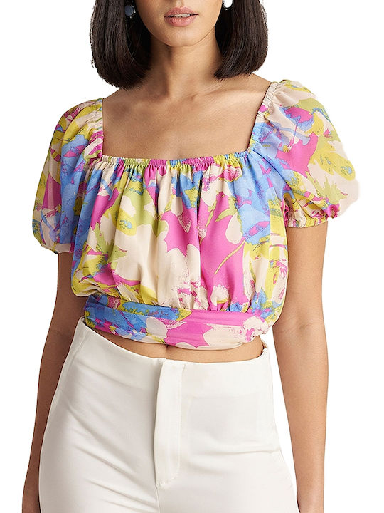 Attrattivo Women's Summer Crop Top Short Sleeve Multicolour