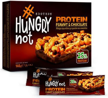 Hungry Not Bars with 25% Protein & Flavor Chocolate Peanut Butter 4x40gr