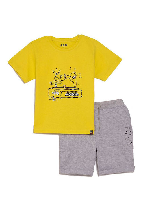 abo Kids Set with Shorts Summer 2pcs Yellow