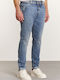 Wendell Men's Elastic Jeans Pants with Slim Fit Blue