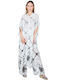 Sommer Maxi Hemdkleid Weiß